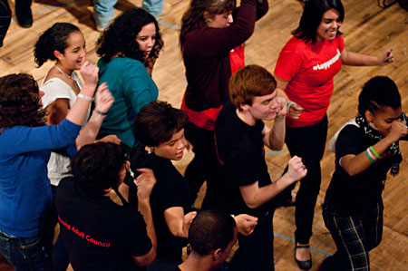 Guests dance to jazz-infused soul music from local band Kids These Days