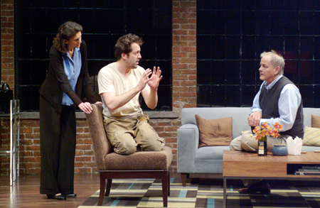 Ensemble member Molly Regan, Ian Barford and ensemble member Francis Guinan