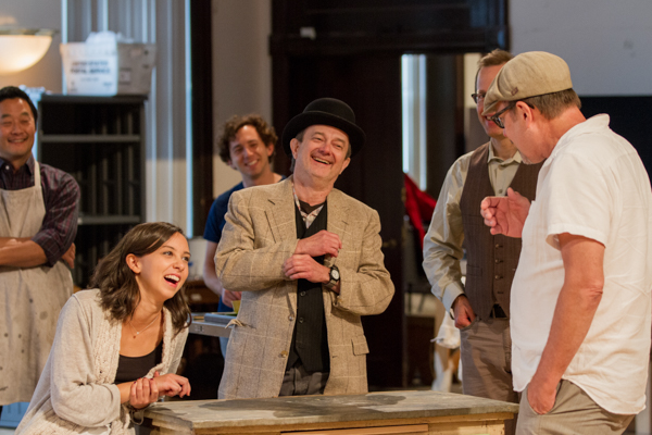 Stephen Park, Brittany Uomoleale, Aaron Himelstein and ensemble members Alan Wilder, Tim Hopper and Terry Kinney