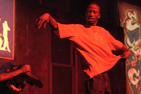 Kuumba Lynx performs in the Downstairs theatre as a part of the Traffic series in 2008.